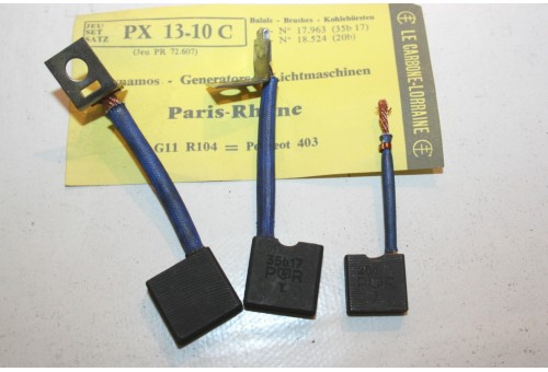 CHARBONS PX 13-10C POUR DYNAMOS 12V PARIS RHONE...POUR PEUGEOT 203 403 404