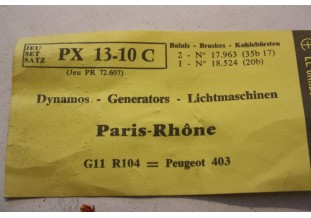 CHARBONS PX 13-10C POUR DYNAMOS 12V PARIS RHONE...POUR PEUGEOT 203 403 404