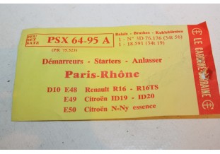 CHARBONS PSX 64-95A POUR DEMARREUR PARIS RHONE...POUR RENAULT R15 R...