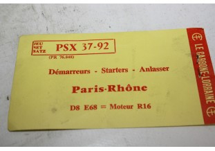CHARBONS PSX 37-92 POUR DEMARREUR 12v PARIS RHONE...POUR RENAULT R1...