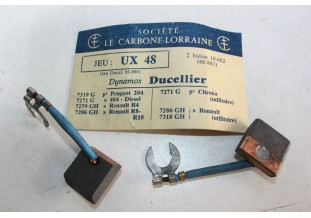 CHARBONS UX 48 POUR DYNAMOS 12V DUCELLIER...2CV AMI ID DS HY R4 R8 ...