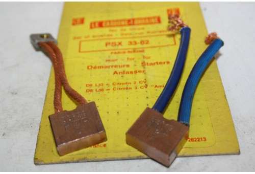 CHARBONS PSX 33-62 POUR DEMARREUR PARIS RHONE...CITROEN 2CV 3CV DS ...