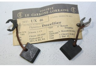 CHARBONS UX 46 POUR DYNAMOS 6/12V DUCELLIER...CITROEN 3CV DS ID19 DAUPHINE R3