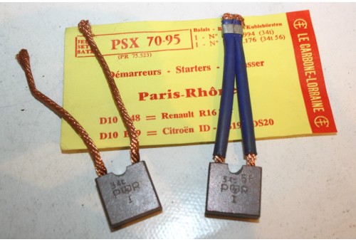 CHARBONS PSX 70-95 POUR DEMARREUR PARIS RHONE...ID DS 403 404 504 R...