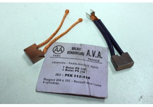 CHARBONS PSX 115-116 POUR DEMARREUR PARIS RHONE...ID DS R4 R5 R6 R12 R16 R17 FUEGO SAMBA HORIZON TAGORA