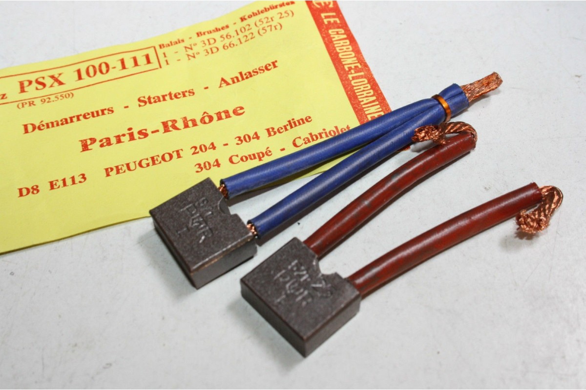 CHARBONS PSX 100-111 POUR DEMARREUR 12V PARIS RHONE...CITROEN RENAU...