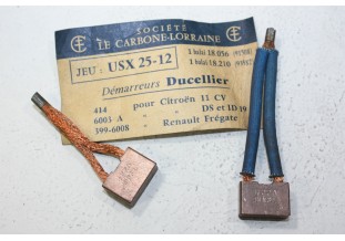 CHARBONS USX 25-12 POUR DEMARREURS DUCELLIER...TRACTION 11CV DS19 F...