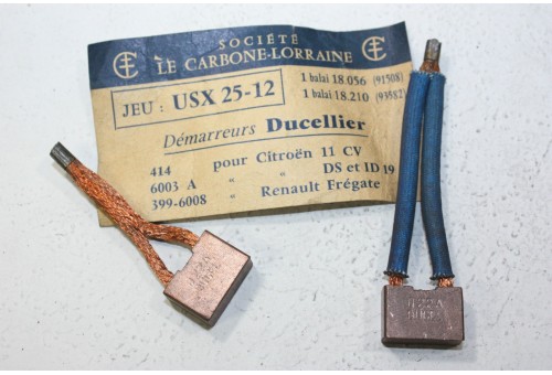 CHARBONS USX 25-12 POUR DEMARREURS DUCELLIER...TRACTION 11CV DS19 F...