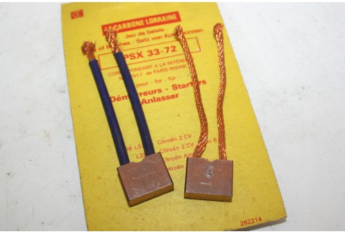 CHARBONS PSX 33-72 POUR DEMARREUR PARIS RHONE..CITROEN 2CV 3CV DS 19 ID 19