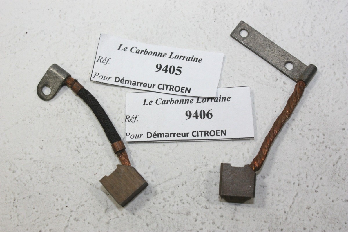 CHARBONS 9405/9406 POUR DEMARREUR 6V CITROEN...POUR CITROEN TRACTIO...