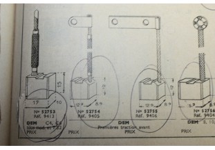 CHARBONS 9405/9406 POUR DEMARREUR 6V CITROEN...POUR CITROEN TRACTIO...