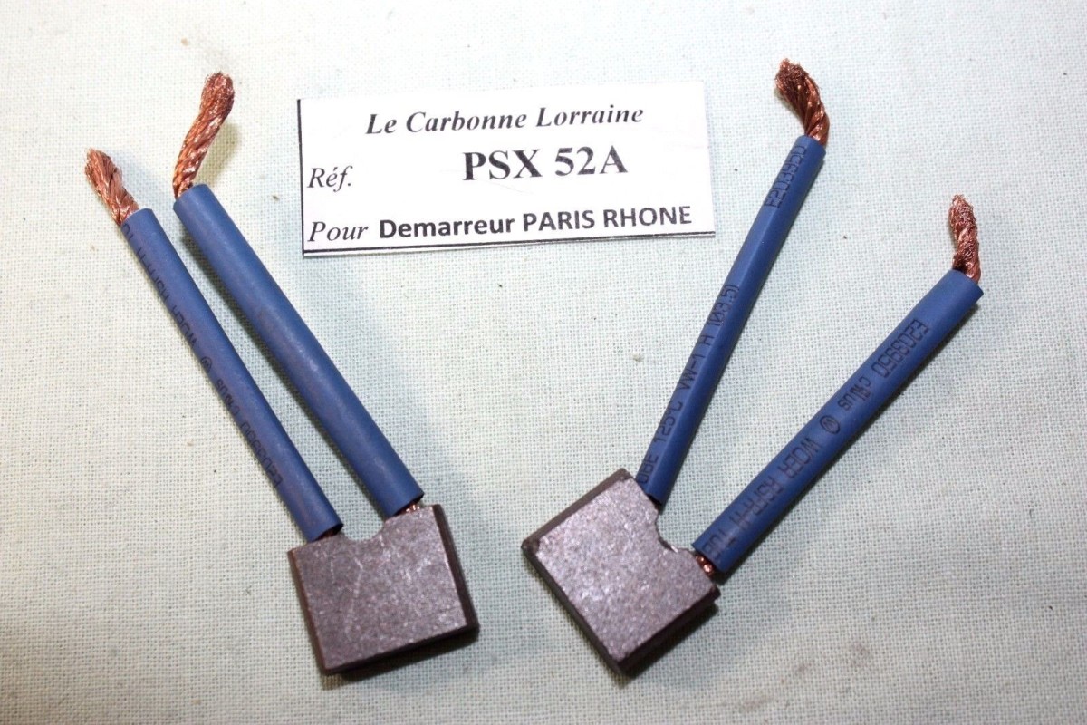 CHARBONS PSX 52A POUR DEMARREUR PARIS RHONE..CITROEN 2CV 3CV DS 19 ...