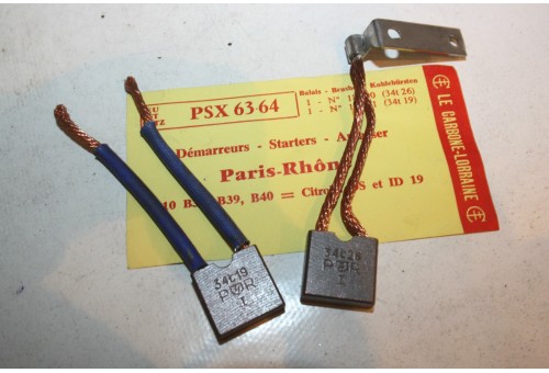 CHARBONS PSX 63-64 POUR DEMARREURS 12V PARIS RHONE...CITROEN DS19 I...