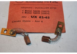 CHARBONS UX 62-63  POUR ALTERNATEURS DUCELLIER ...POUR CITROEN DYAN...