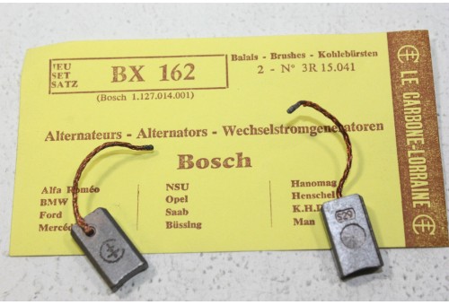 CHARBONS BX 162 POUR ALTERNATEURS BOSCH...POUR ALFA BMW MERCEDES OP...