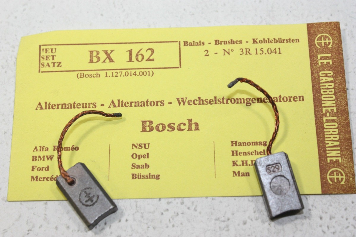 CHARBONS BX 162 POUR ALTERNATEURS BOSCH...POUR ALFA BMW MERCEDES OP...