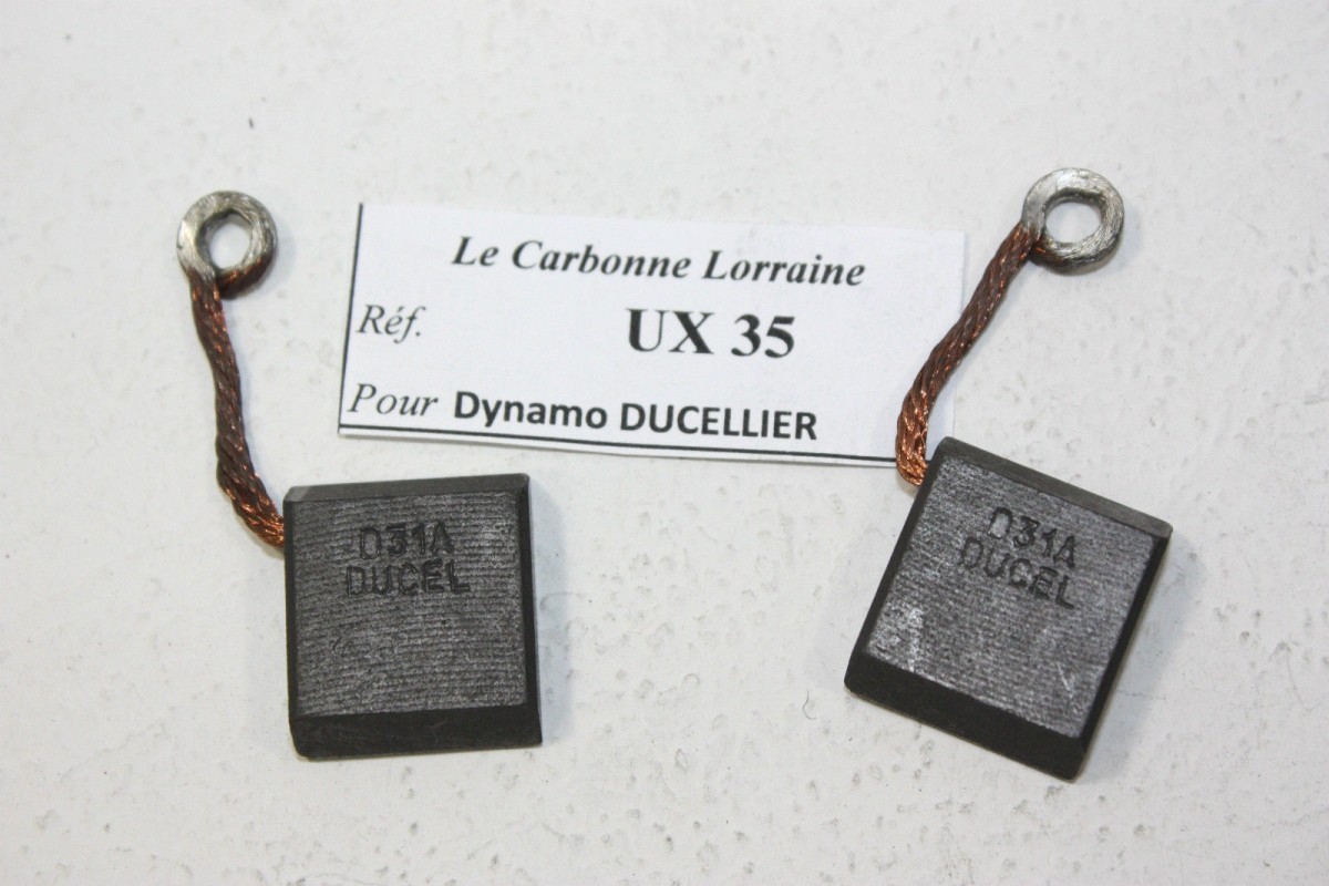 CHARBONS UX 35 POUR DYNAMOS DUCELLIER...POUR PEUGEOT 403 404 RENAUL...