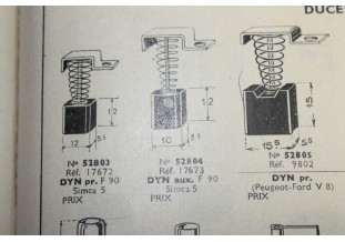 CHARBONS 17673 POUR DYNAMOS DUCELLIER...POUR SIMCA 5 - Tracauto1950