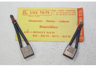 CHARBONS USX 74-75 POUR DEMARREUR 12V DUCELLIER...POUR R15TS R16TS ...