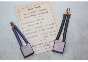CHARBONS USX 74-75 POUR DEMARREUR 12V DUCELLIER...POUR R15TS R16TS ...