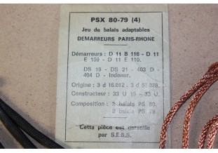 CHARBONS PSX 80-79 POUR DEMARREUR PARIS RHONE...DS19/DS21 403/404 D...