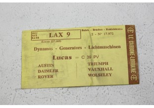 CHARBONS LAX 9 POUR DYNAMOS LUCAS...POUR AUSTIN DAIMLER ROVER TRIUM...