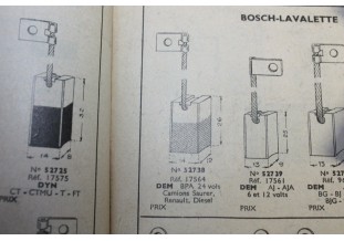 CHARBONS 17564 POUR DEMARREURS LAVALETTE-BOSCH...CAMIONS SAURER REN...