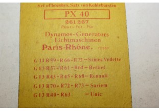 CHARBONS PX 40 POUR DYNAMO 12V PARIS RHONE...SIMCA VEDETTE CAMION S...