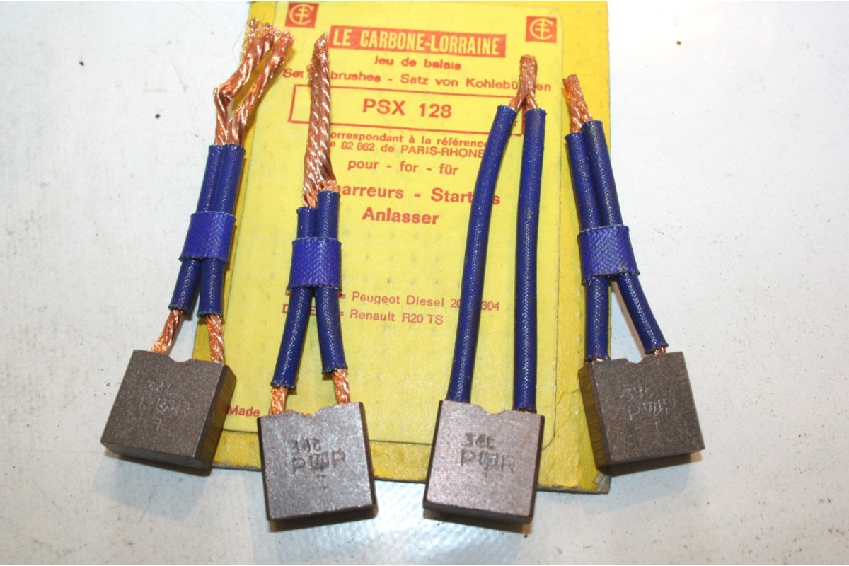 CHARBONS PSX 128 POUR DEMARREUR PARIS RHONE...POUR PEUGEOT 204 304 ...